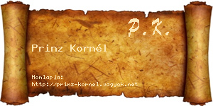 Prinz Kornél névjegykártya